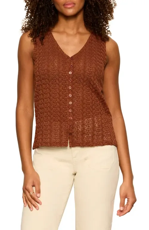 No Rush Front Button Sweater Vest by Sanctuary