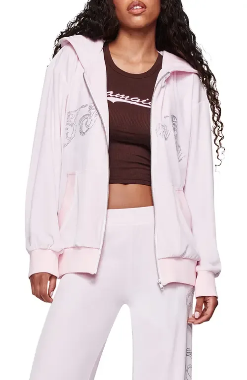 Daria Rhinestone Front Zip Hoodie by I.AM.GIA