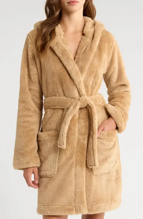 Aarti Faux Shearling Hooded Robe