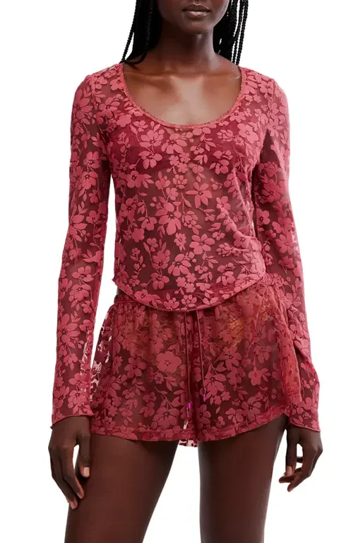 Early Sunsets Floral Burnout Top by Free People