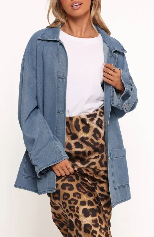 Novan Oversize Denim Jacket by Petal & Pup