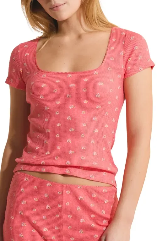 Ondine Waffle Knit Short Sleeve Cotton Pajama Top by Etam
