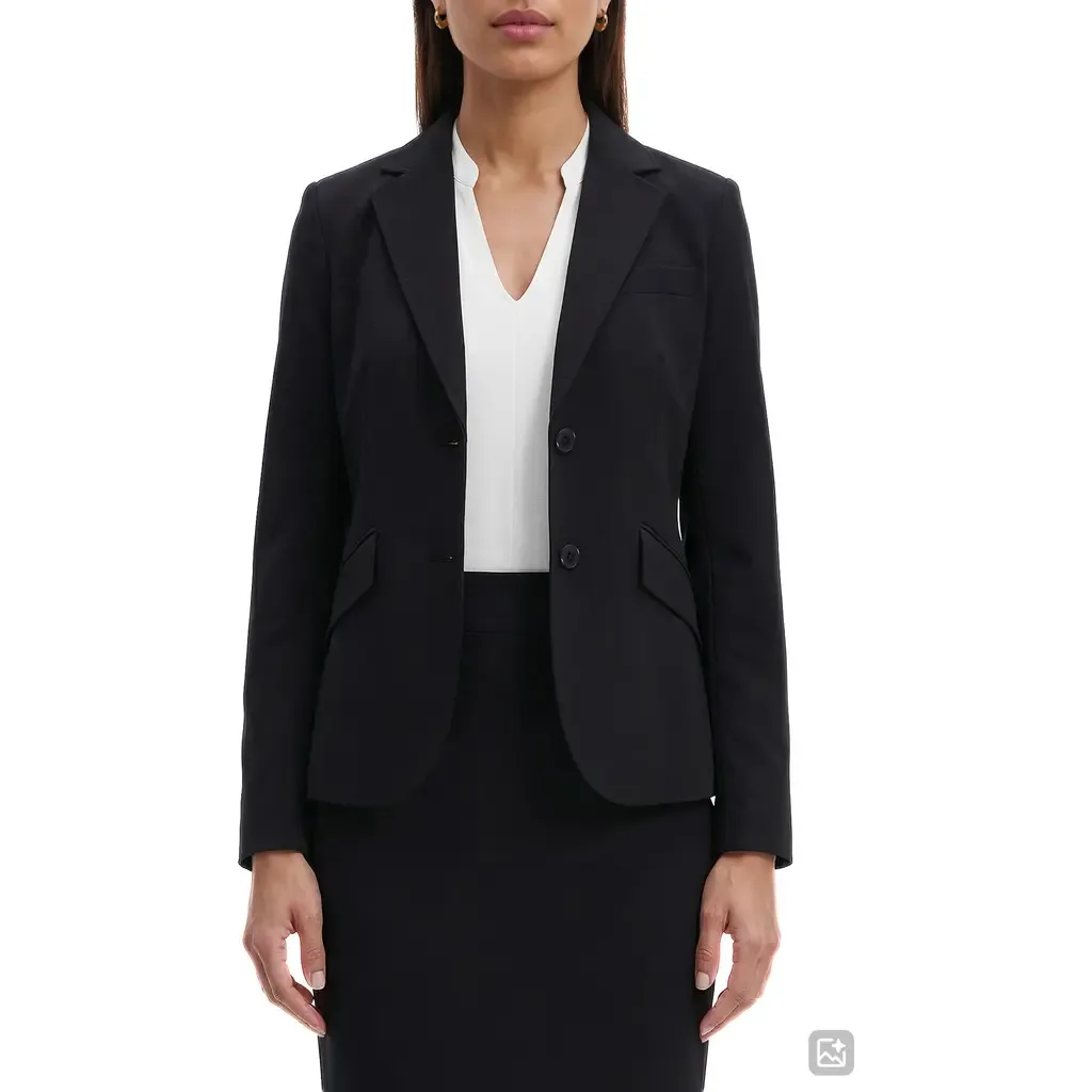 Two-Button Stretch Blazer by Anne Klein