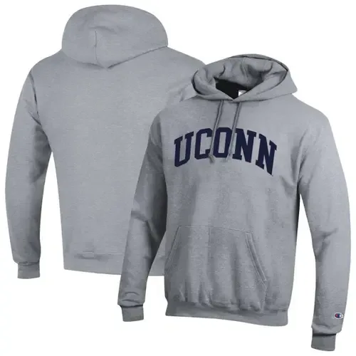 UConn Huskies Basic Arch Fleece Pullover Hoodie by Champion