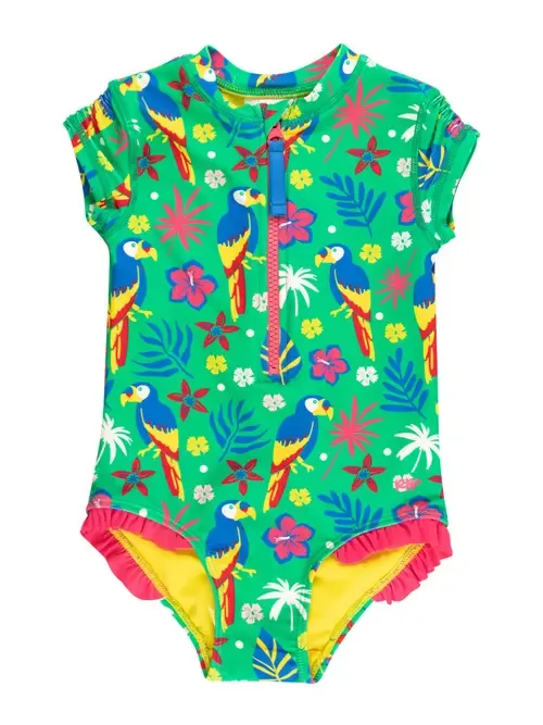 Short Sleeve UPF50+ One Piece Rash Guard by RuffleButts