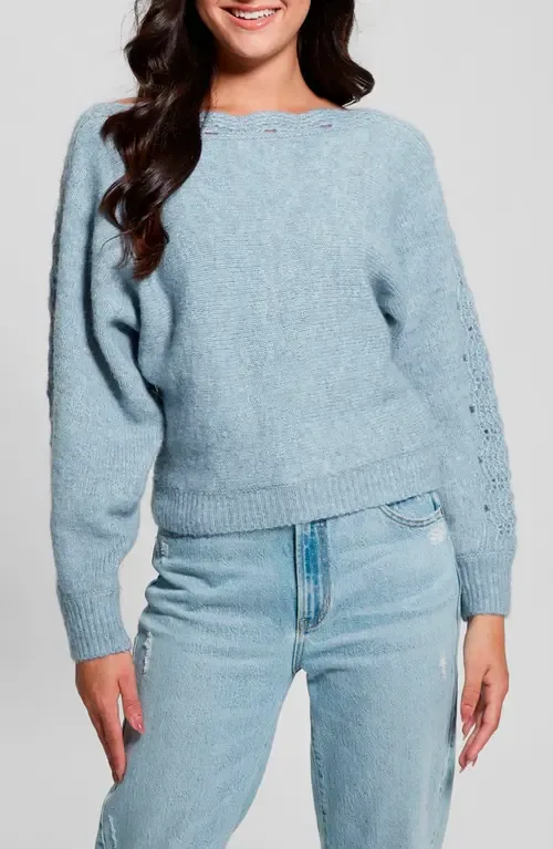Malorie Pointelle Detail Dolman Sleeve Sweater