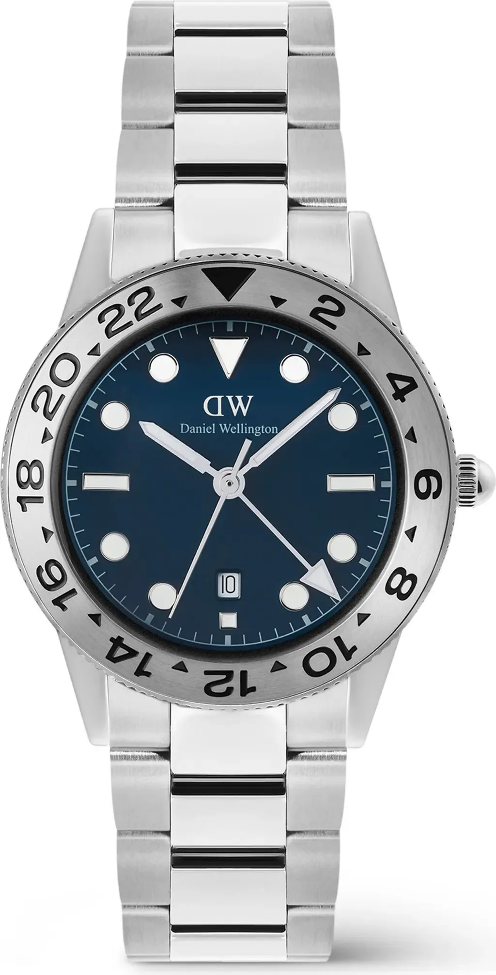 Iconic Brushed Bezel GMT Bracelet Watch, 40mm by Daniel Wellington