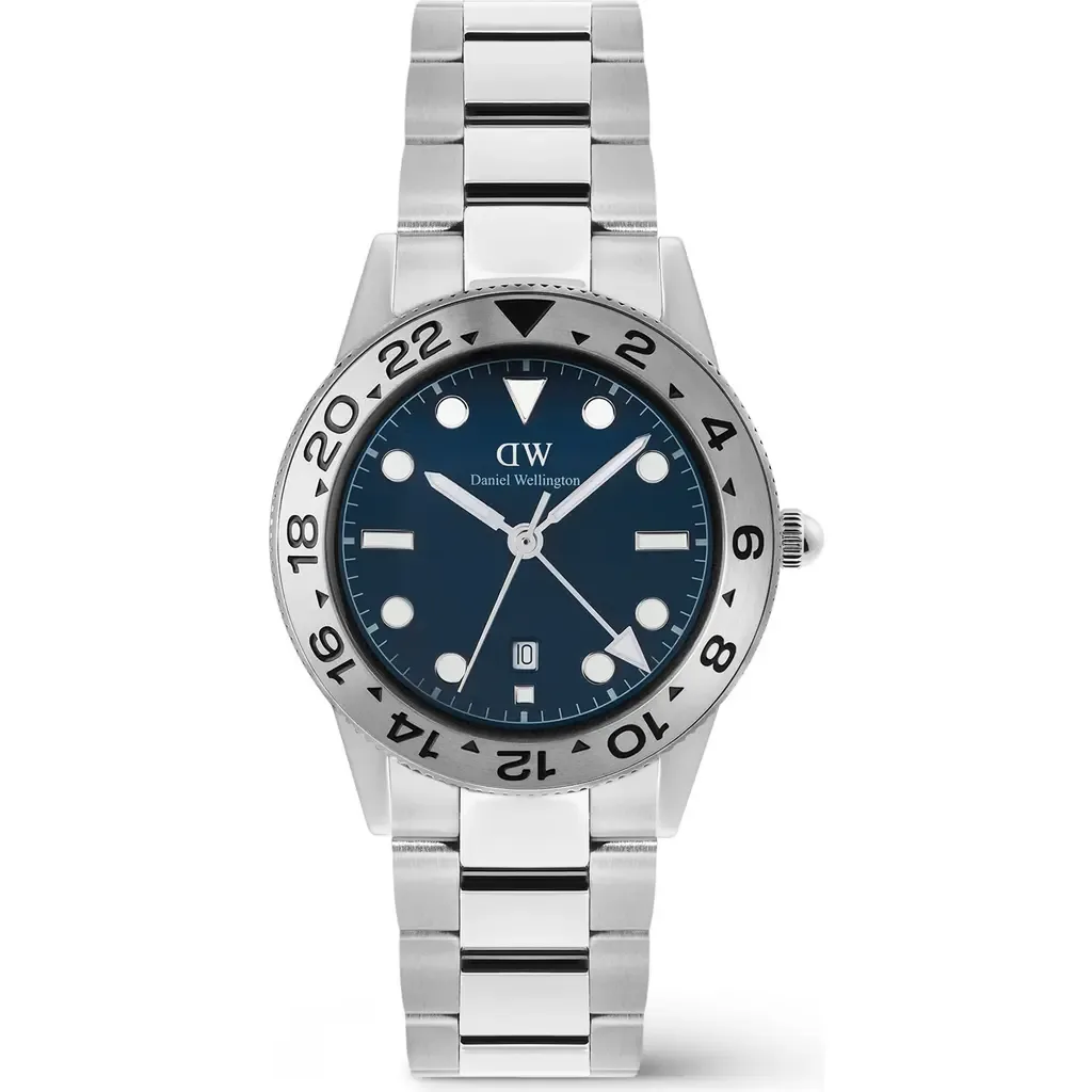 Iconic Brushed Bezel GMT Bracelet Watch, 40mm by Daniel Wellington