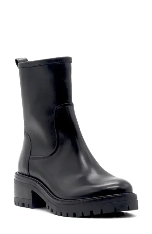 Bailah Platform Bootie in Black Leather by Gentle Souls