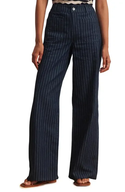 Marine Stripe Wide Leg Denim Pants by Sanctuary