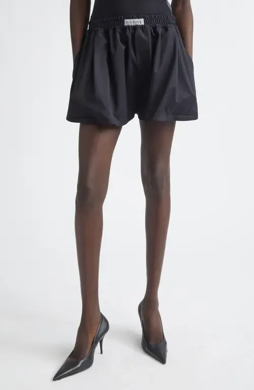 A-Line Wool Blend Twill Boxer Shorts by Balenciaga