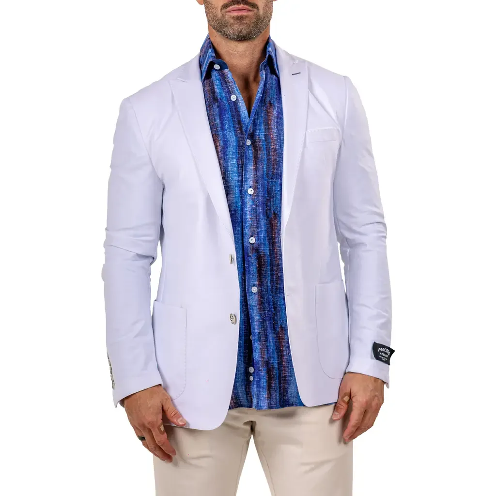 Unconstructed Marthyr030 Stretch Peak Lapel Blazer by Maceoo