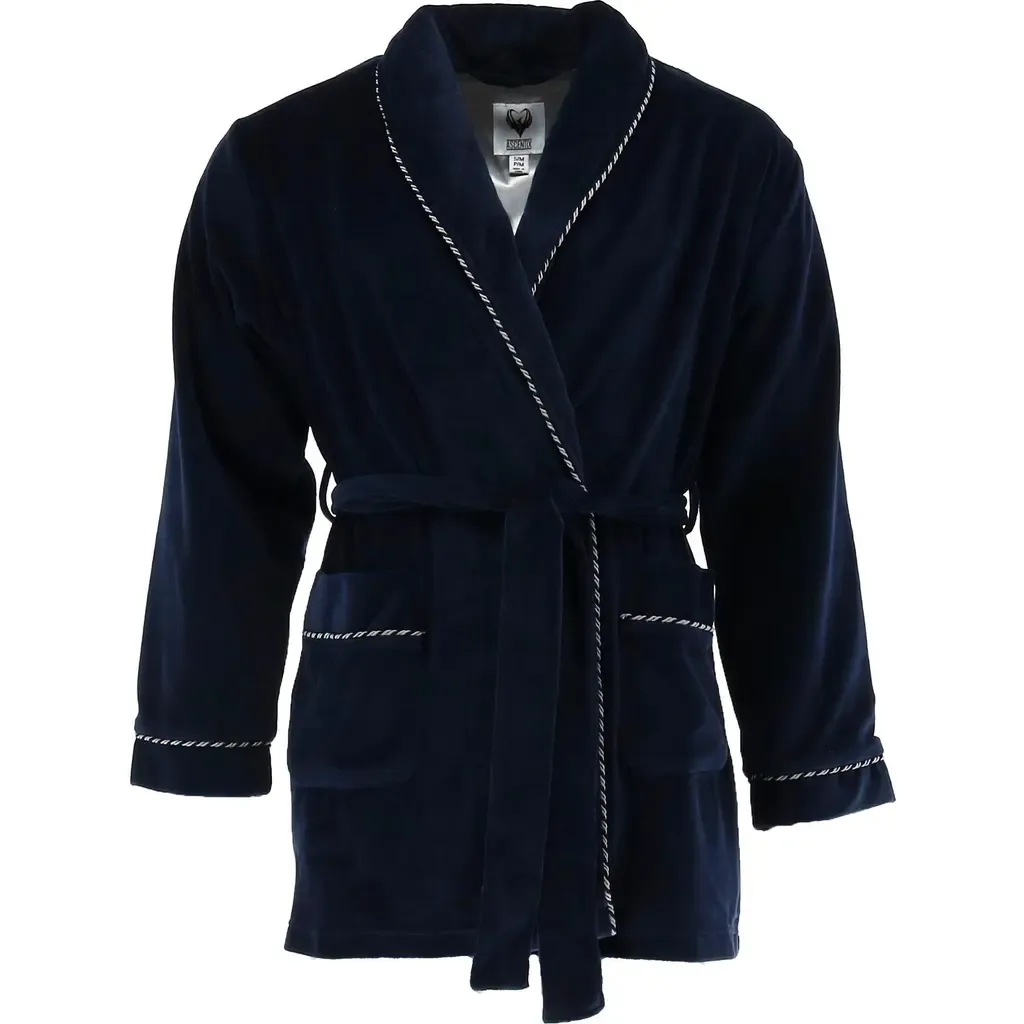 Velour Smoking Jacket with Satin Lining by Ascentix