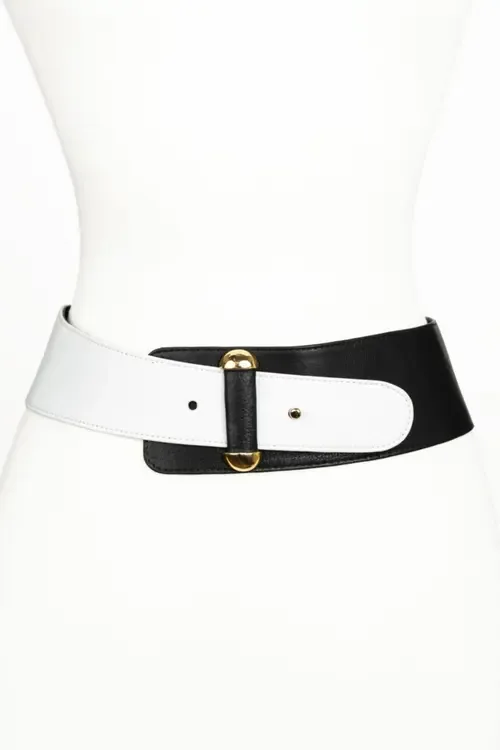 Vixen Color Block Leather Belt by Raina Belts