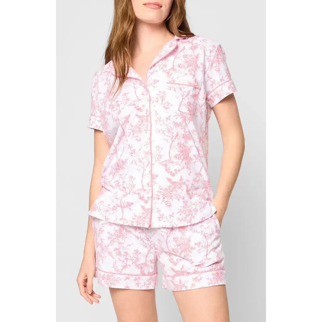Timeless Toile Classic Pima Cotton Short Sleeve Short Pajamas by Petite Plume