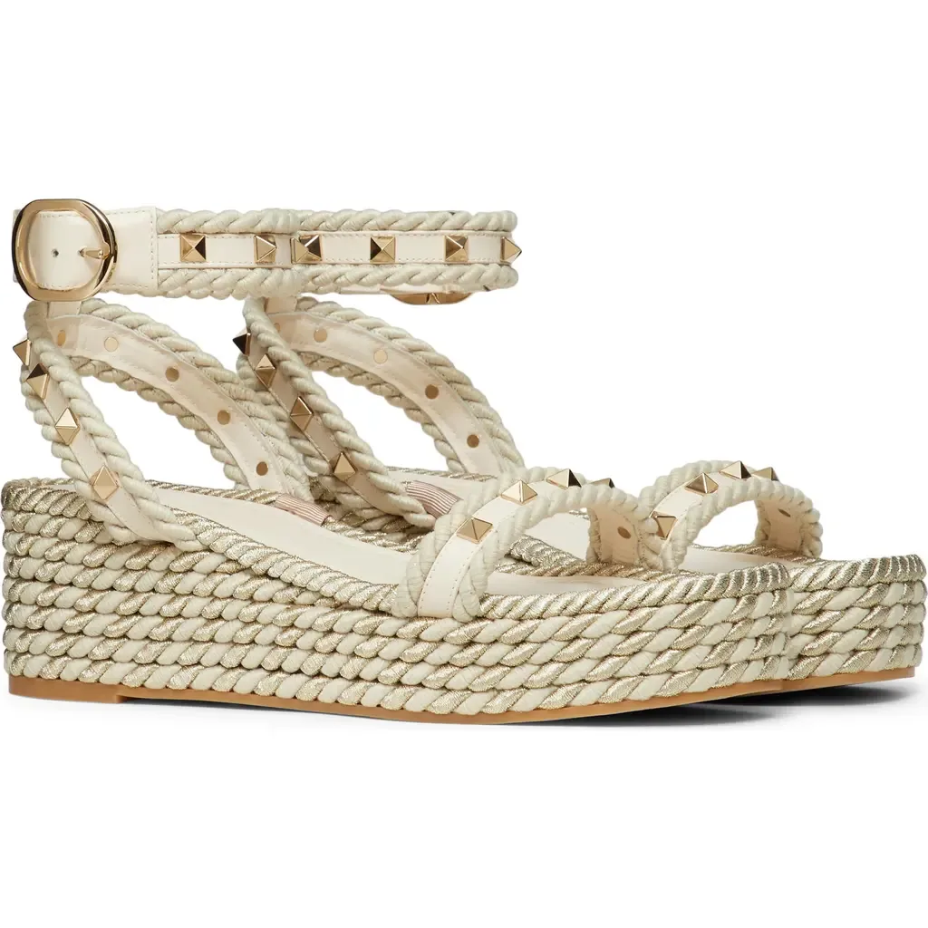 Rockstud Flatform Espadrille Sandal