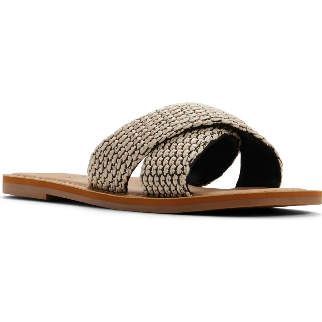 Andreya Raffia Slide Sandal