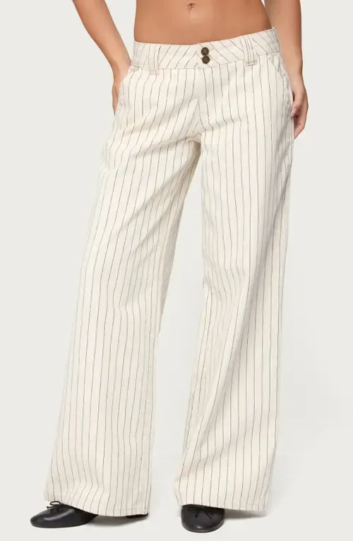 Cory Stripe Low Rise Wide Leg Jeans by EDIKTED