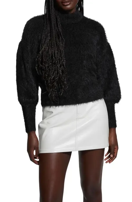 Keyla Fuzzy Bishop Sleeve Sweater by GUESS