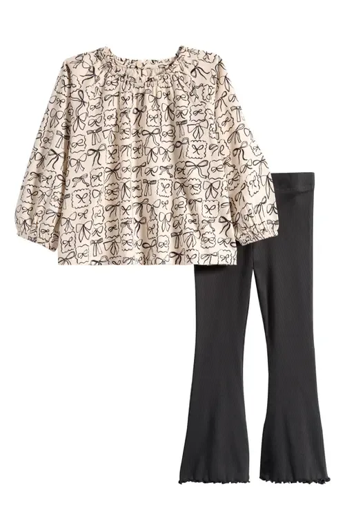 Bow Print Top & Flare Leggings Set by NEXT