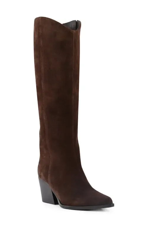 Begging You Pointed Toe Boot in Dark Brown Suede by Seychelles