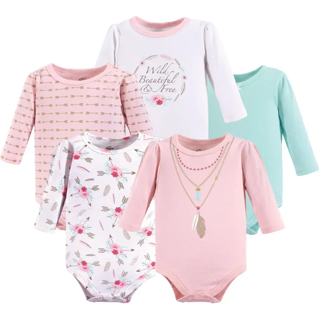 Essential 5-Pack Long-Sleeve Bodysuits by Little Treasure