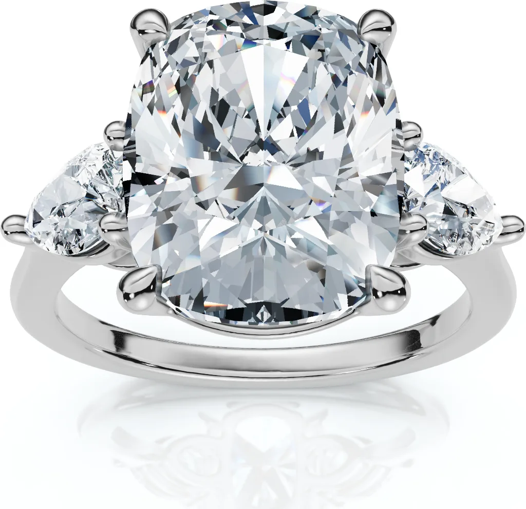 Certified 5 3/4Ct Aria Cushion Diamond Engagement Ring 14k Gold or Pt Lab Grown