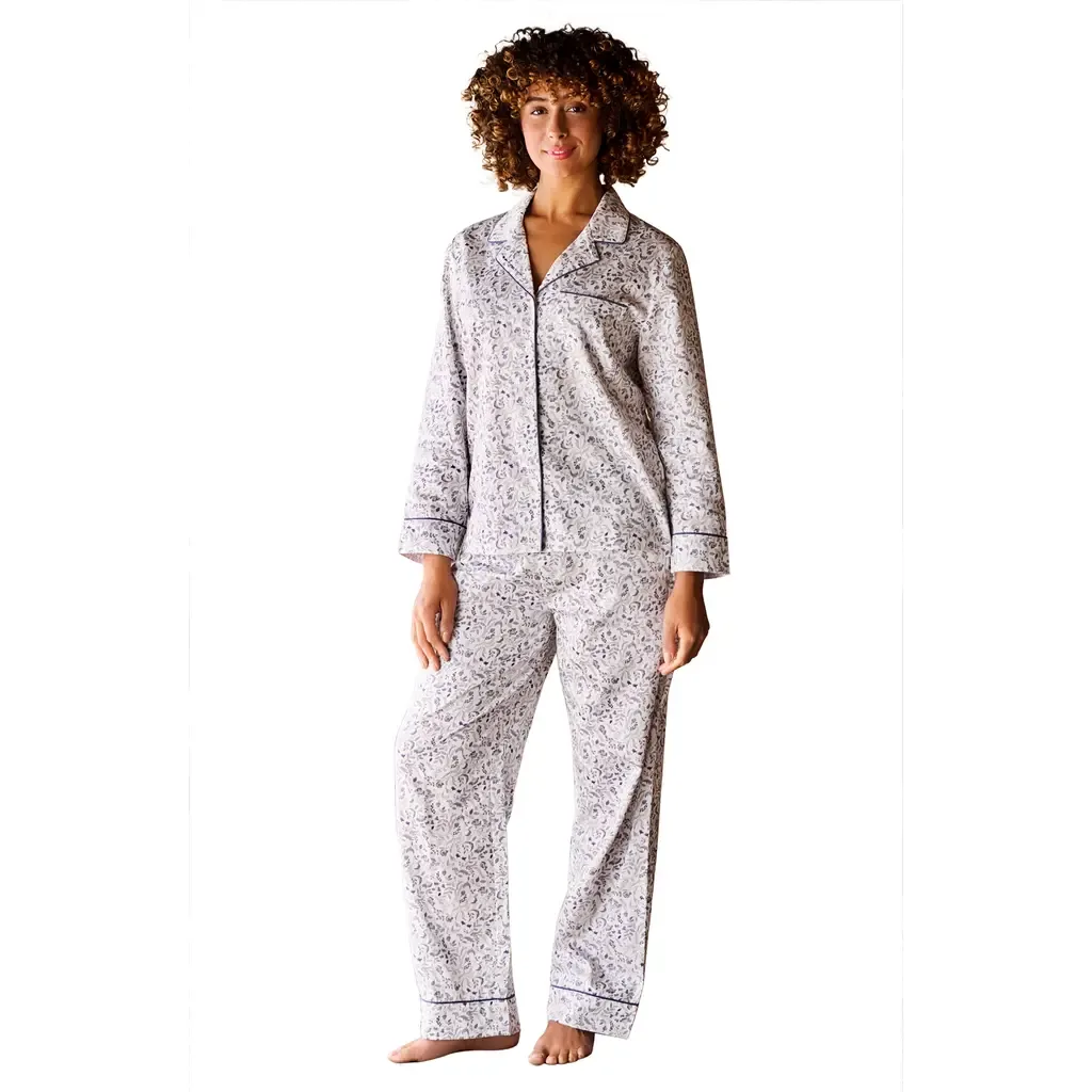 Ditsy Gingham Cotton Percale Floral Pajamas by CHRISTY
