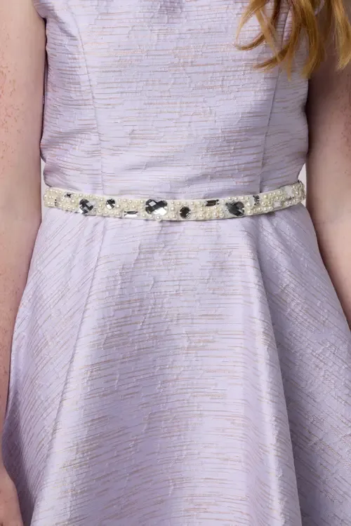 Stretchy Pearl and Gem Belt by Un Deux Trois