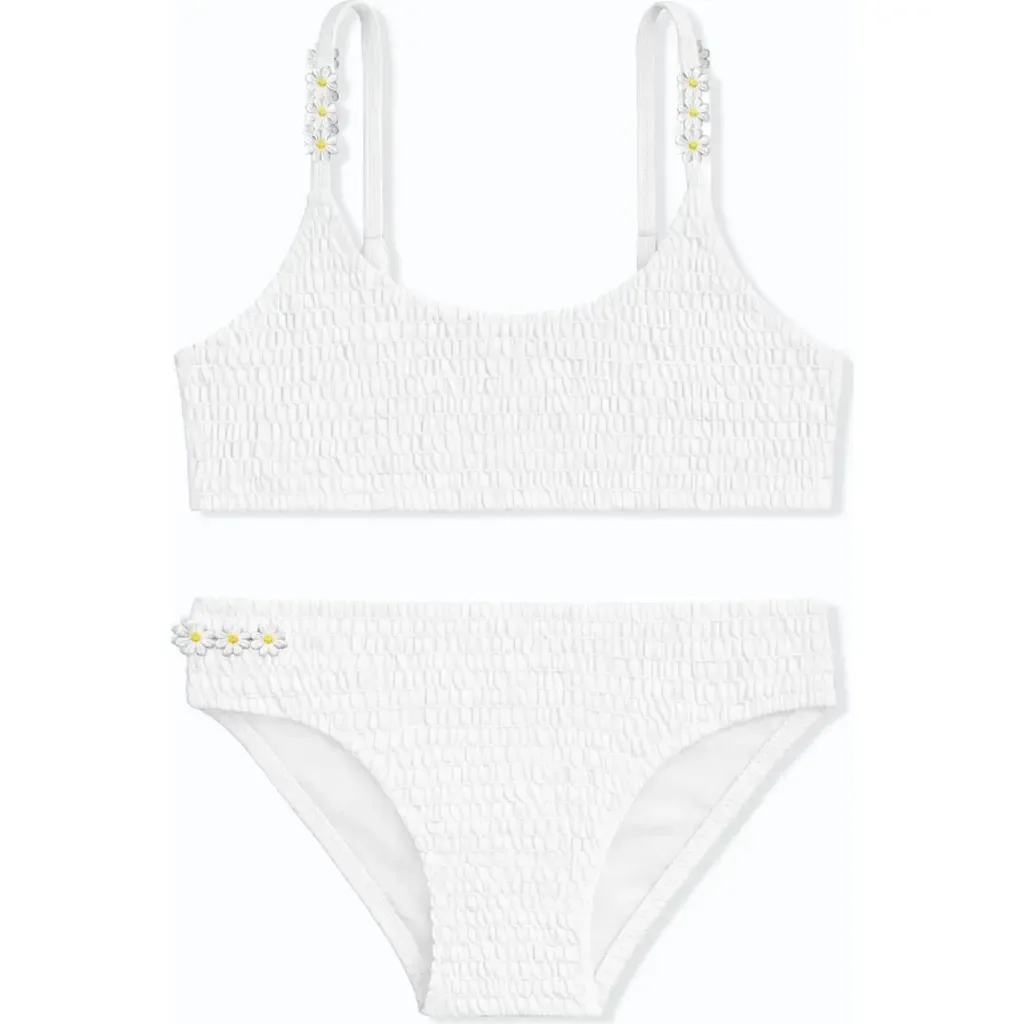 Smocked Two Piece Swimsuit by Limeapple