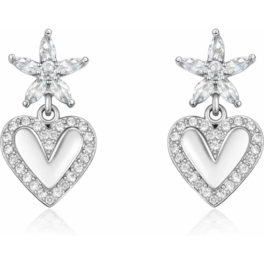 Bloom Heart Drop Earrings by DLORIA