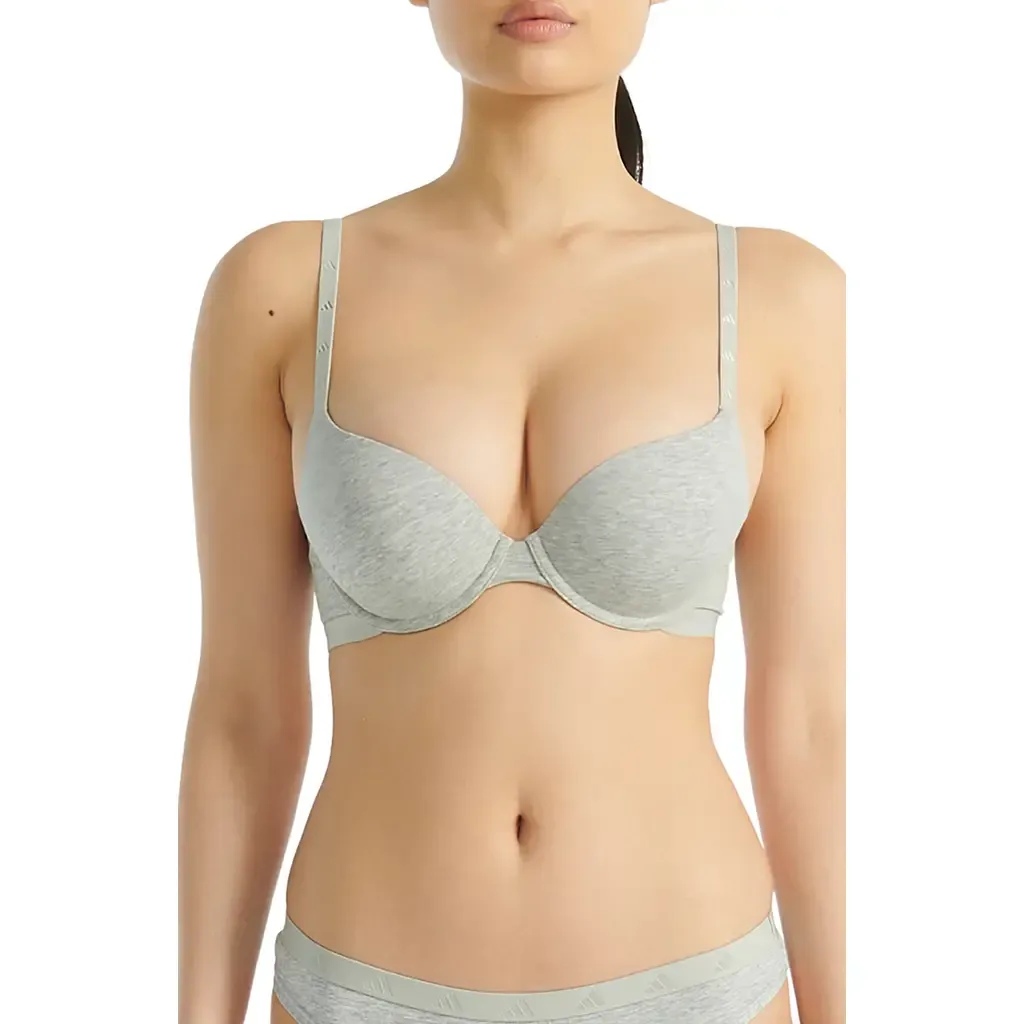 Underwire Stretch Cotton Push-Up T-Shirt Bra by adidas Originals
