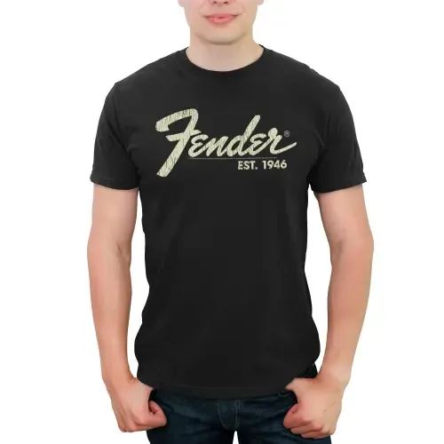 Distressed Logo Short Sleeve Graphic T-Shirt by FENDER