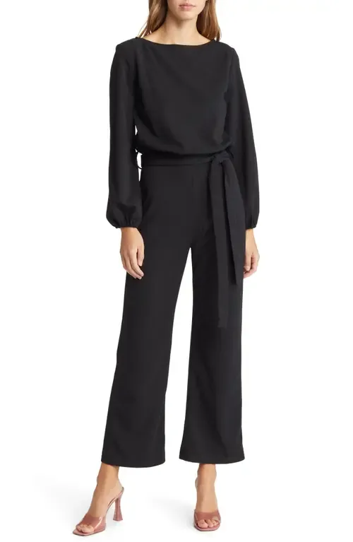 Joy Long Sleeve Tie Waist Jumpsuit by NIKKI LUND