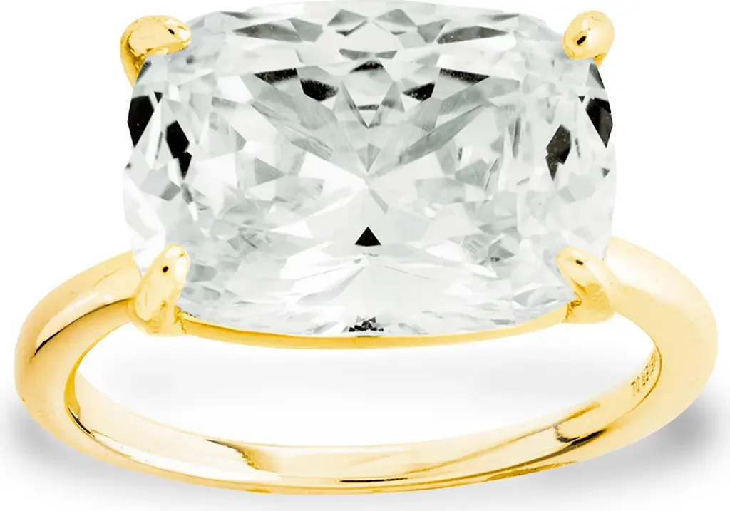 East West Cubic Zirconia Ring by Sterling Forever