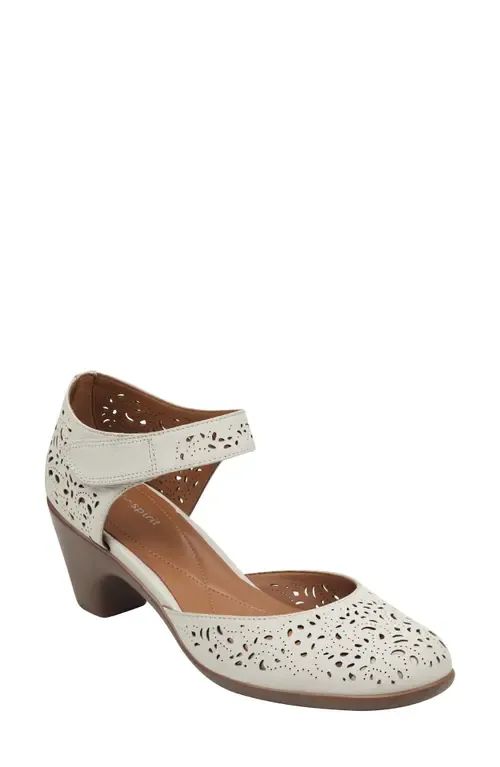 Secindie Mary Jane Pump in Latin White Nubuck