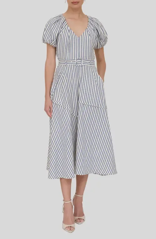 Puff Sleeve Flare Midi Dress by ZOE AND CLAIRE