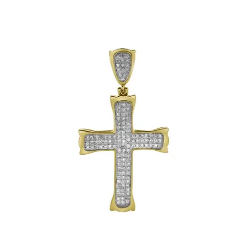 Templar Cross Diamond Pendant in 10K Yellow Gold by LuvMyJewelry