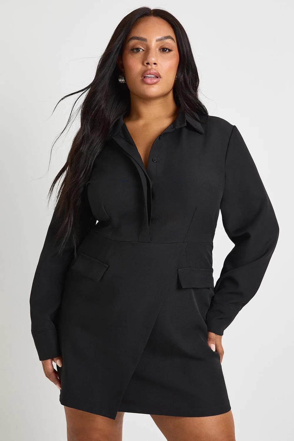 Woven Wrap Shirt Dress