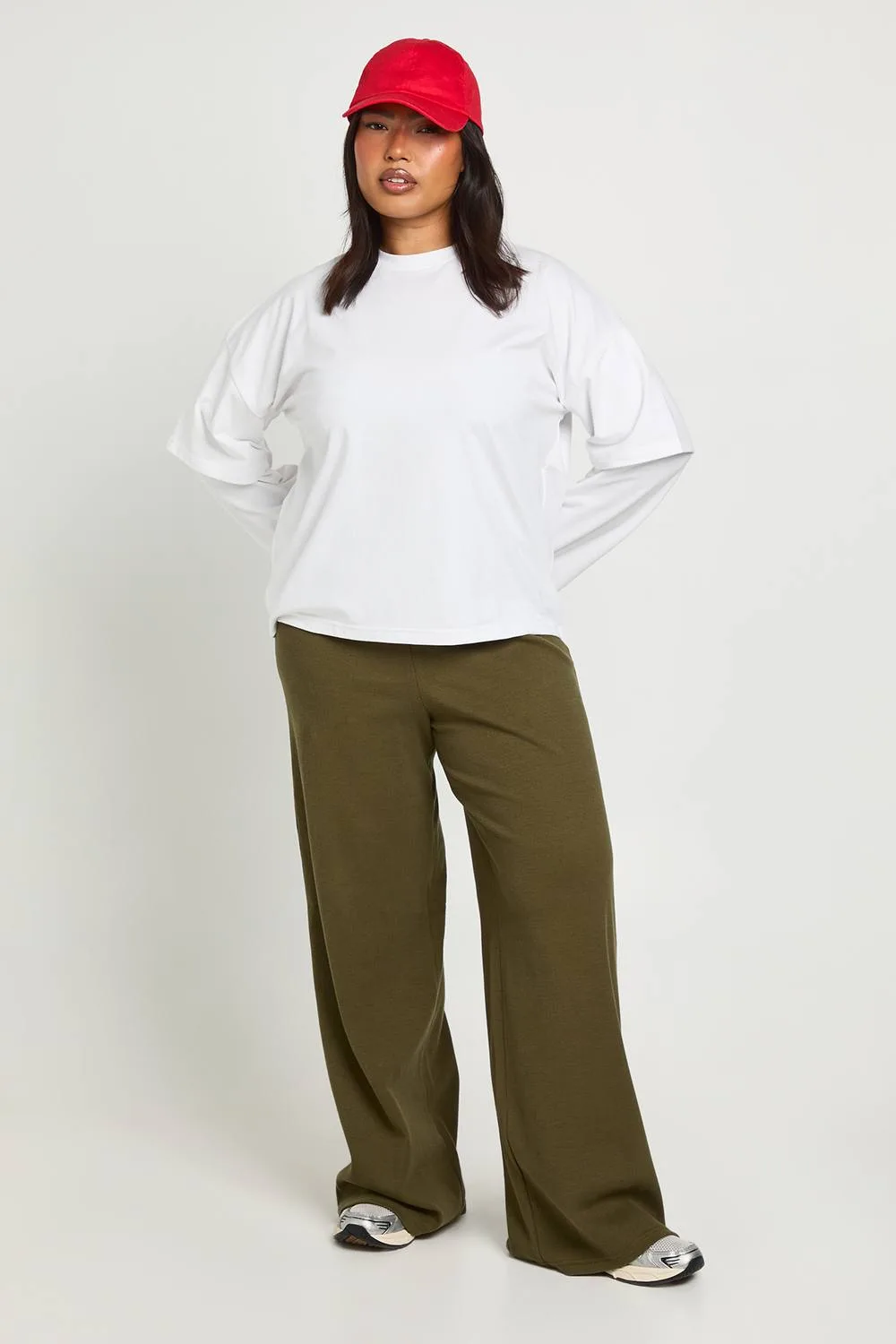 Basic Rib Straight Leg Trouser by boohoo
