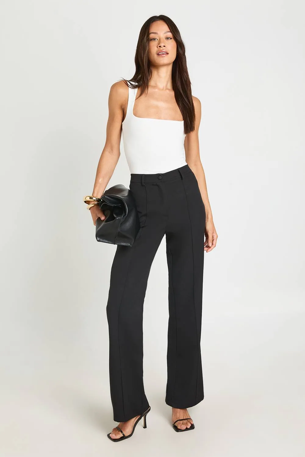 Fit & Flare Tailored Trousers by boohoo