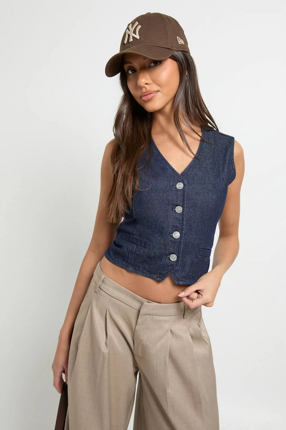 Denim Waistcoat by boohoo
