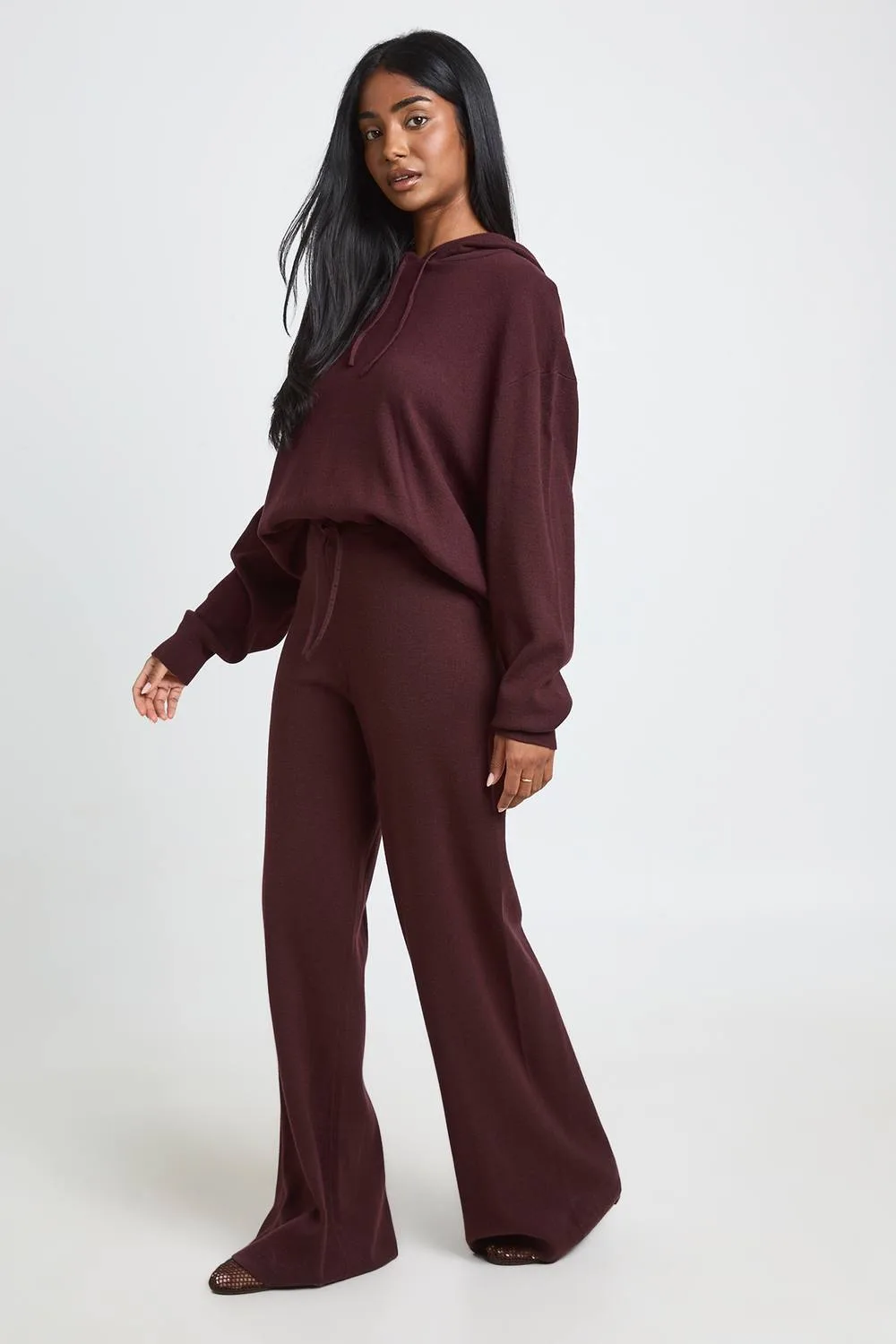 Hooded Top & Wide Leg Trouser Knitted Co-Ord