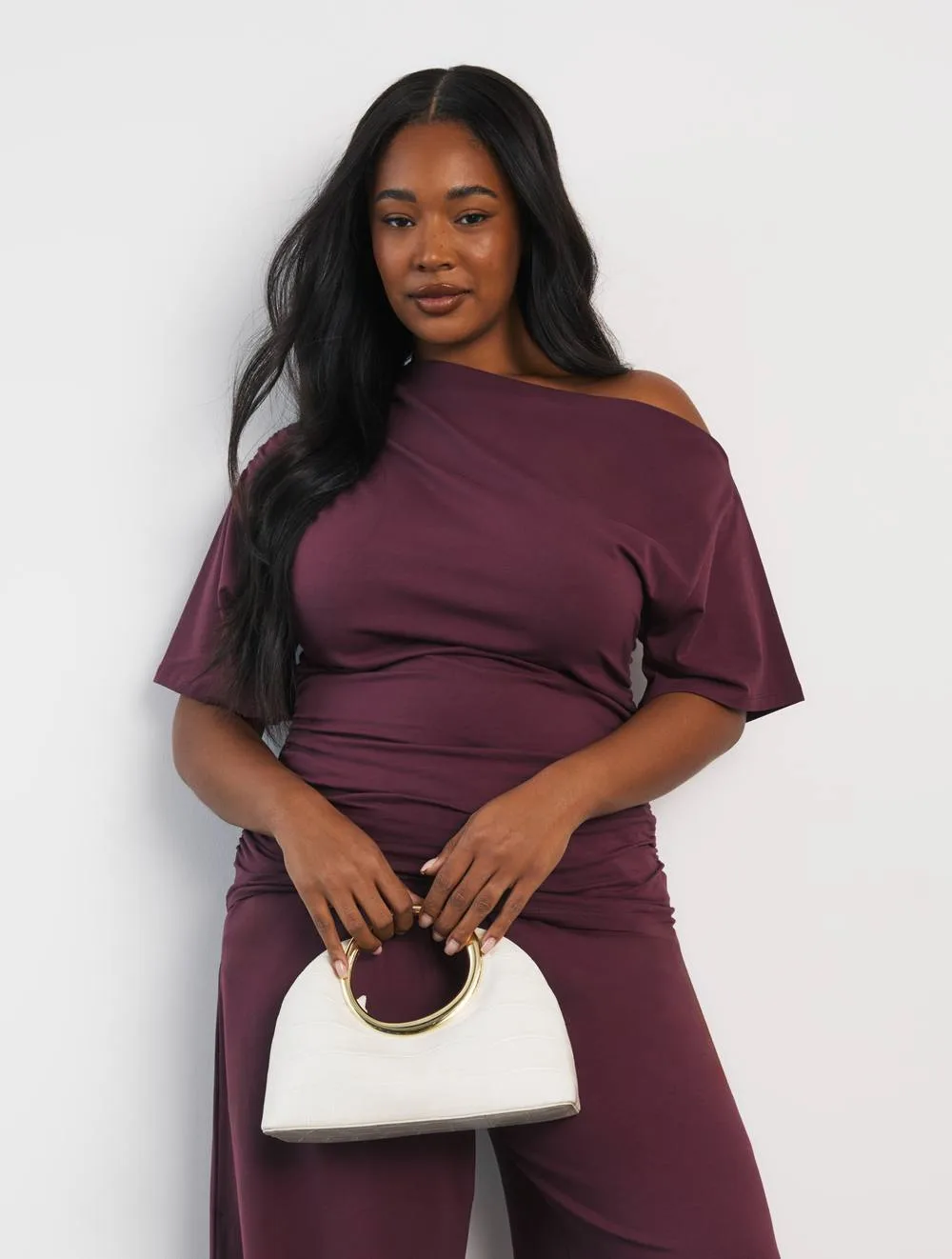 Ruched Off-The Shoulder Top by boohoo
