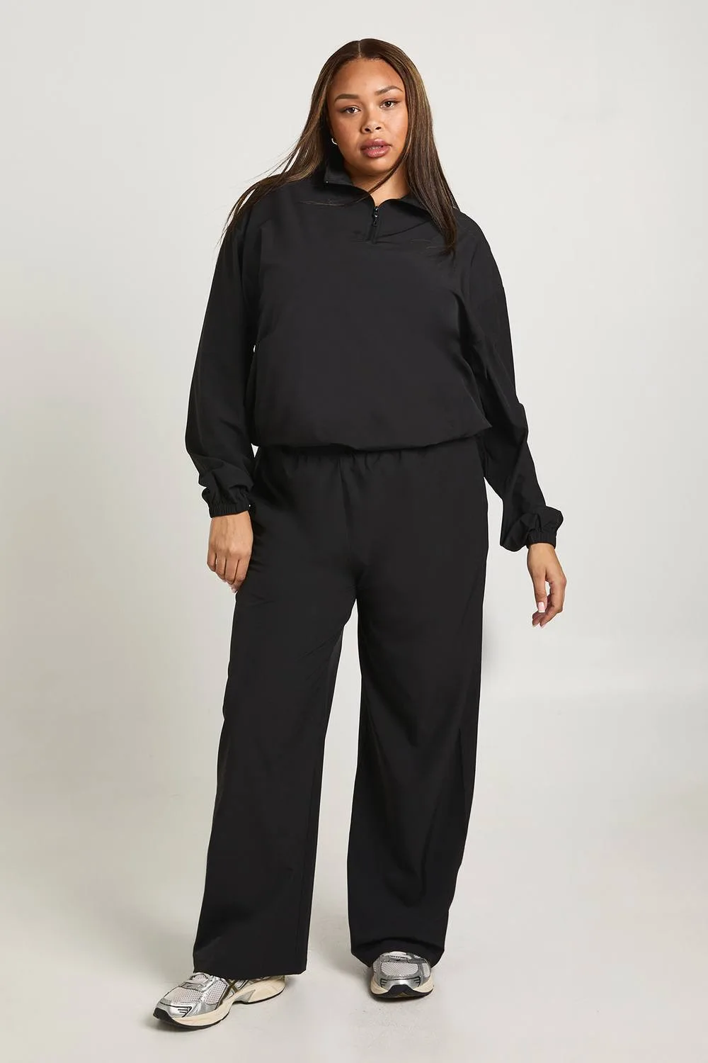 Elasticated Waistband Wide Track Pants by boohoo