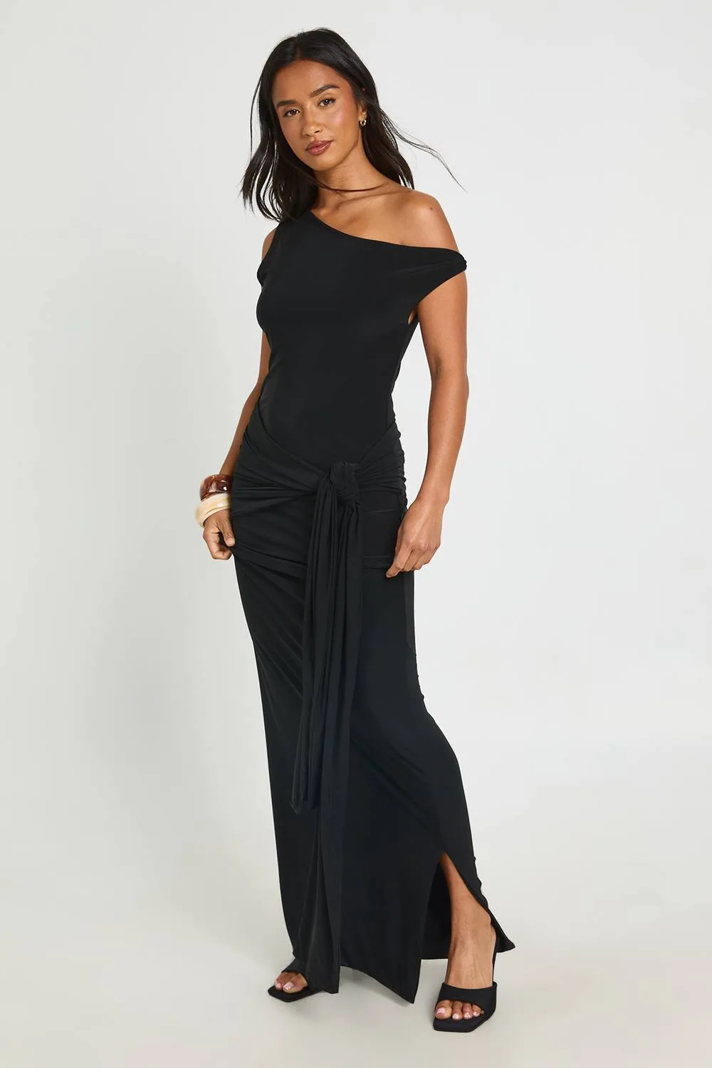 Slinky Twist Detail Maxi Dress