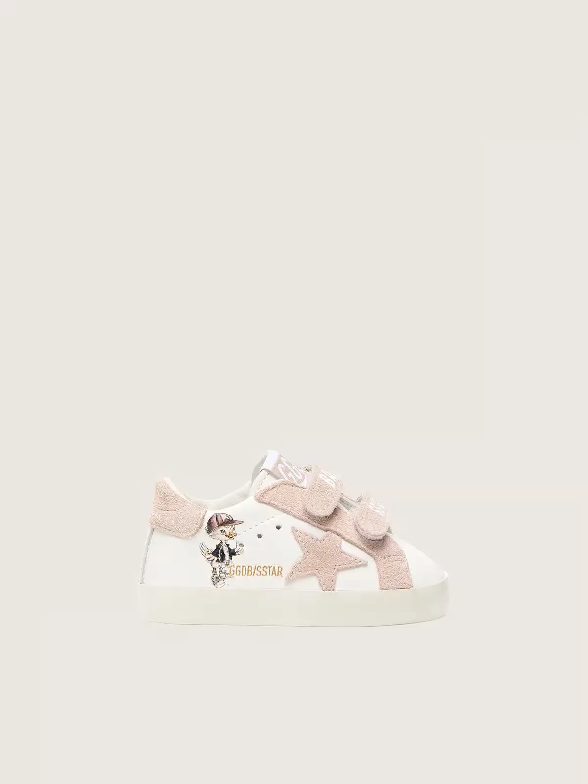 Baby School in Nappa with Pink Suede Star and Mascot Print by Golden Goose
