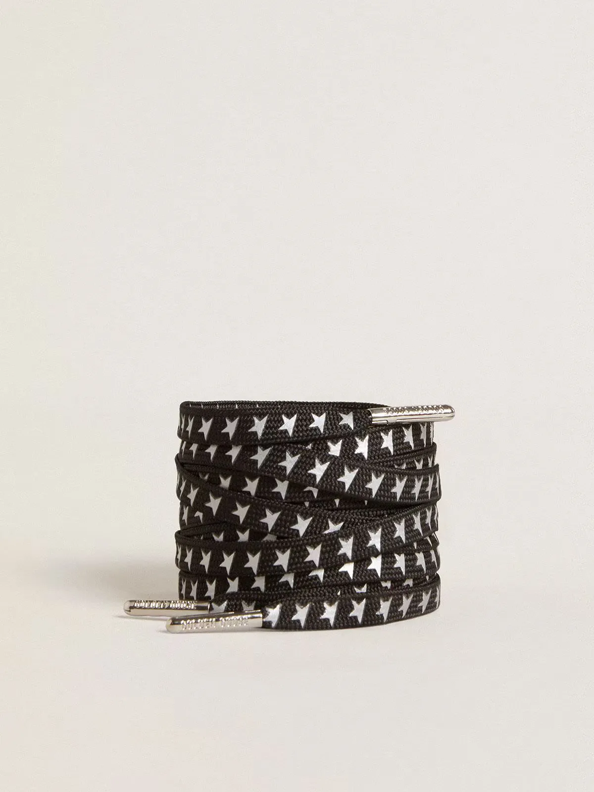 Cotton Laces with Contrasting Silver Stars by Golden Goose