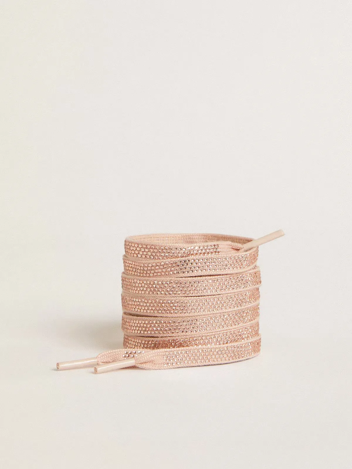 Cotton Laces with Silver Swarovski Crystals and Gold-Colored Logo by Golden Goose