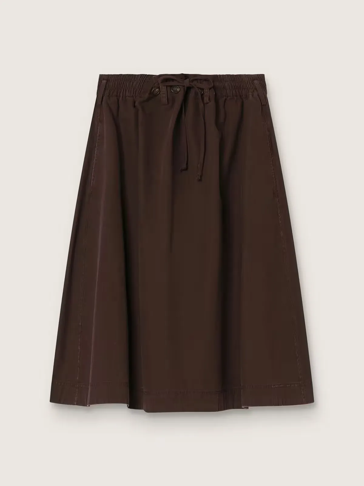 Taupe Cotton Circle Skirt by Golden Goose